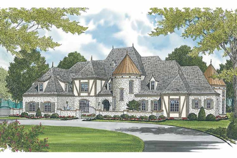 House Plan Design - Exterior - Front Elevation 7 for European House Plan #453-609 - 7 bed, 7.5 bath