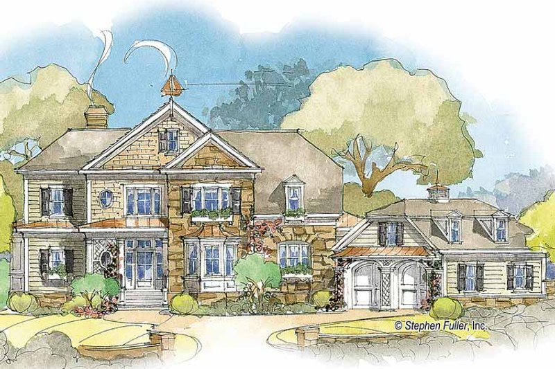 House Plan Design - Exterior - Front Elevation 3 for Country House Plan #429-349 - 3 bed, 3.5 bath