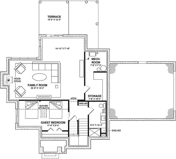 Country Floor Plan - Lower Floor Plan #23-2816