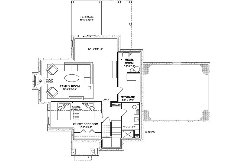 Dream House Plan - Floor Plan - Lower Floor for Country House Plan #23-2816 - 5 bed, 3.5 bath