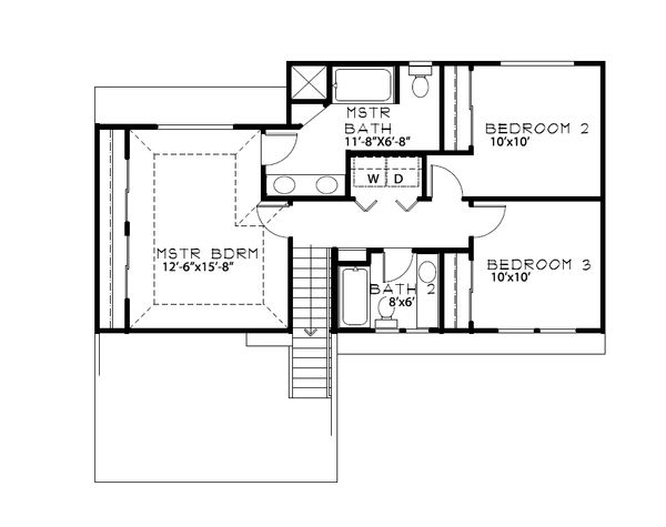 Craftsman Floor Plan - Upper Floor Plan #515-21