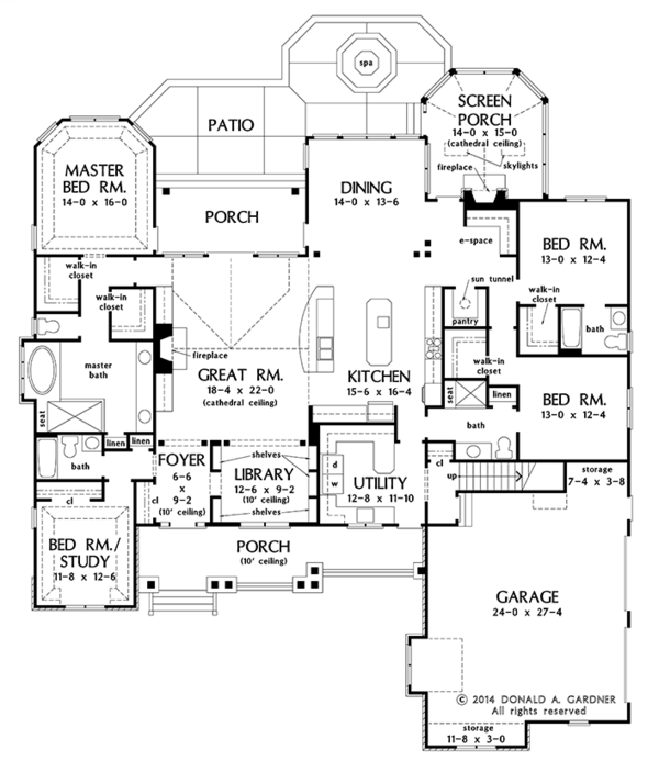 House Plan Design - Craftsman Floor Plan - Main Floor Plan #929-988
