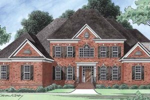 Colonial Exterior - Front Elevation Plan #1054-18