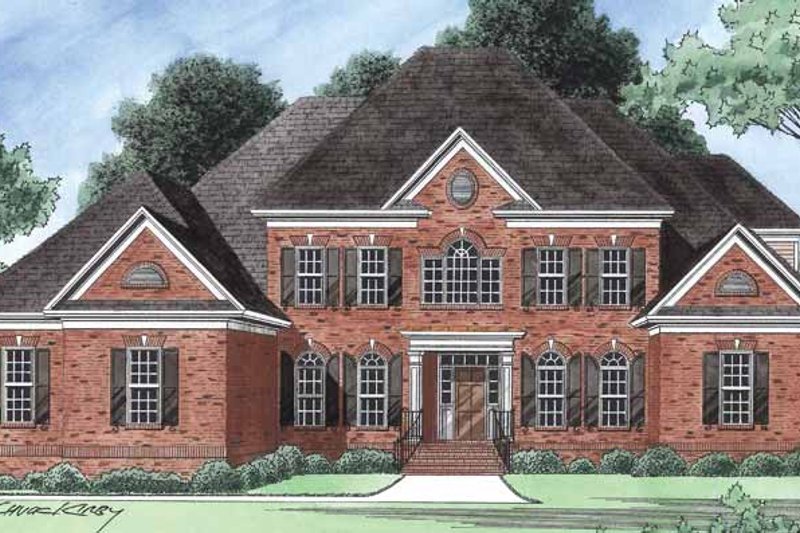 Colonial Style House Plan - 5 Beds 3 Baths 3811 Sq/Ft Plan #1054-18