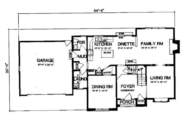 Dream House Plan - Country Floor Plan - Main Floor Plan #1001-105
