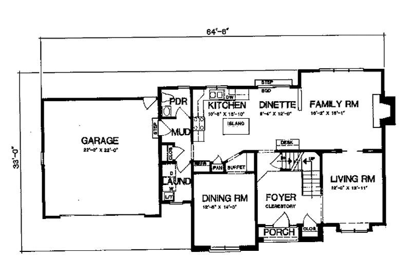 Dream House Plan - Floor Plan - Main Floor for Country House Plan #1001-105 - 4 bed, 2.5 bath