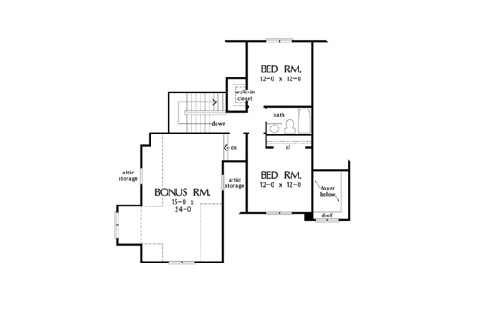 Floor Plan - Upper Floor for Craftsman House Plan #929-849 - 3 bed, 2.5 bath