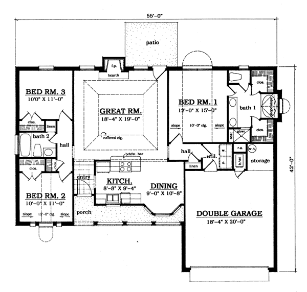 Country Floor Plan - Main Floor Plan #42-107