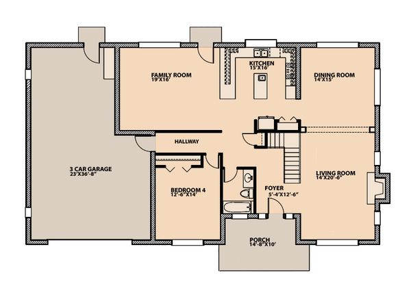 Traditional Floor Plan - Main Floor Plan #515-3
