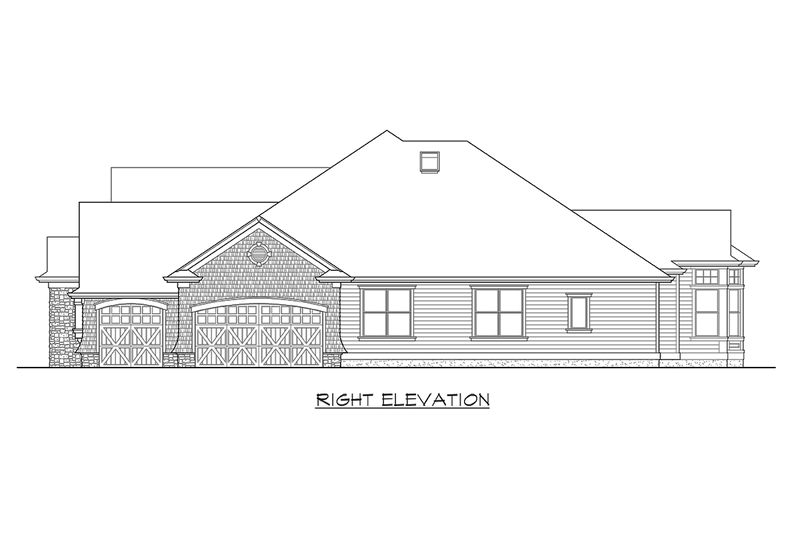 House Blueprint - Exterior - Other Elevation 3 for Traditional House Plan #132-206 - 4 bed, 3 bath