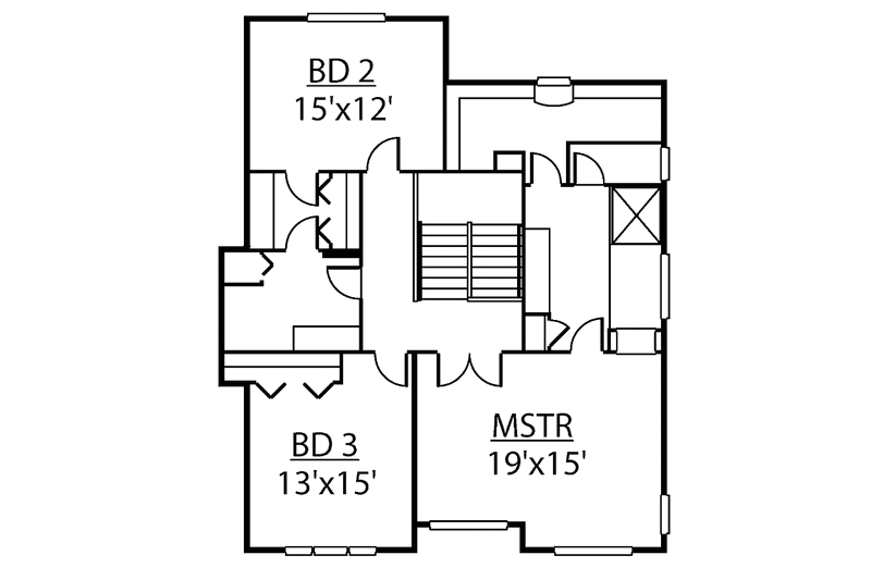House Plan Design - Floor Plan - Upper Floor for Craftsman House Plan #951-18 - 3 bed, 2 bath