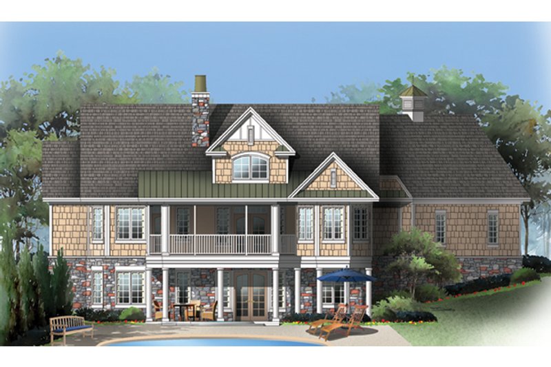 Home Plan - Exterior - Rear Elevation 1 for Craftsman House Plan #929-909 - 3 bed, 3.5 bath