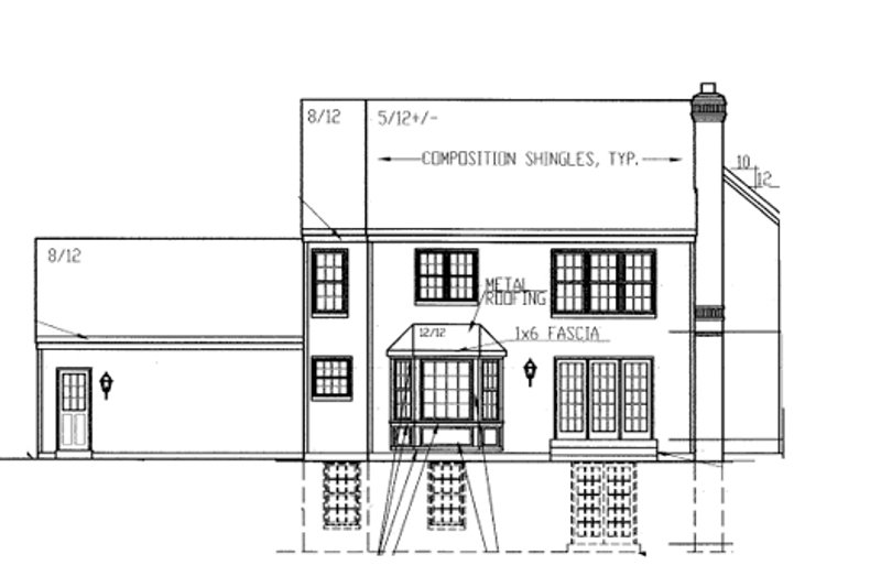 Home Plan - Exterior - Rear Elevation for Colonial House Plan #953-82 - 3 bed, 2.5 bath