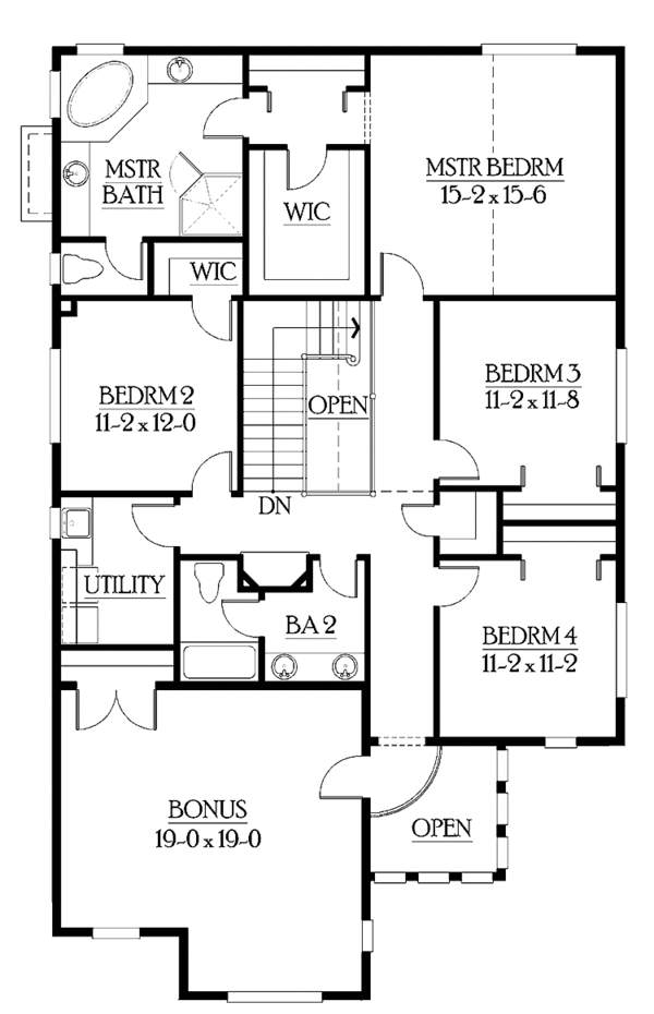 Home Plan - Craftsman Floor Plan - Upper Floor Plan #132-330