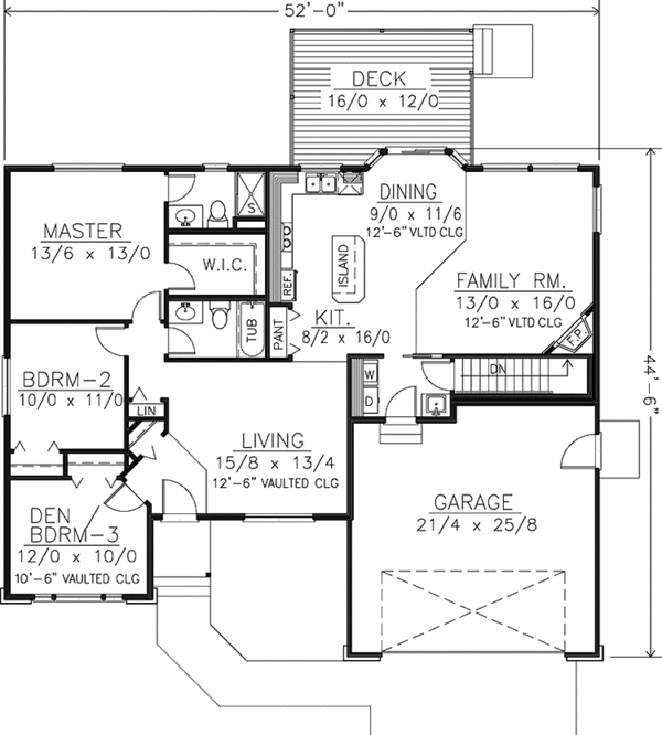 House Design - Traditional Floor Plan - Main Floor Plan #1037-40