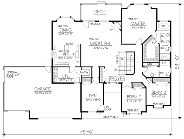 Traditional Floor Plan - Main Floor Plan #100-463