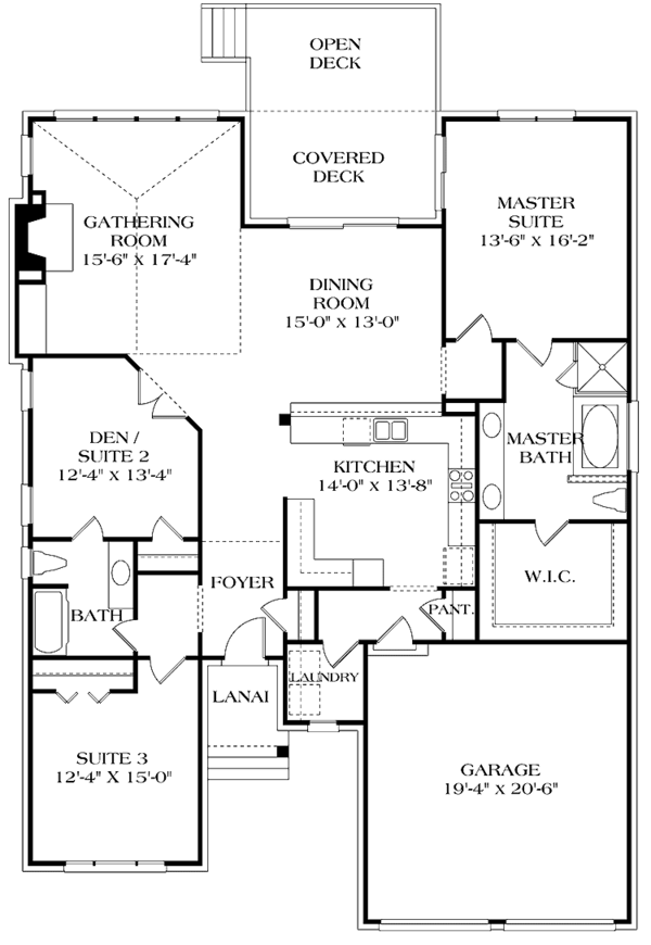 House Blueprint - Ranch Floor Plan - Main Floor Plan #453-212