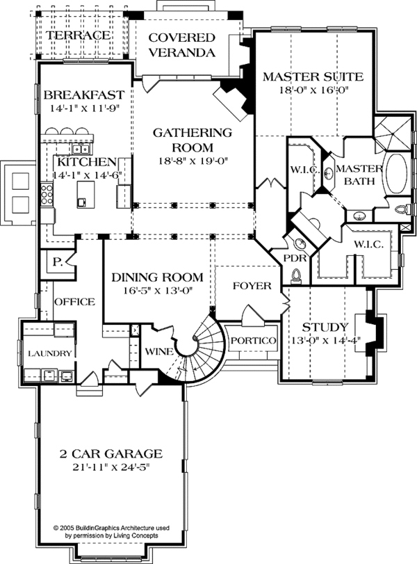 Architectural House Design - European Floor Plan - Main Floor Plan #453-580