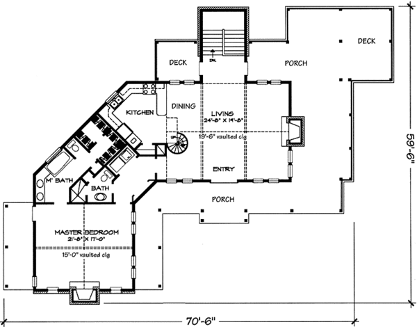 House Plan Design - Country Floor Plan - Main Floor Plan #140-180