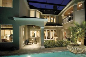 Exterior - Rear Elevation for European House Plan #930-361 - 4 bed, 4.5 bath