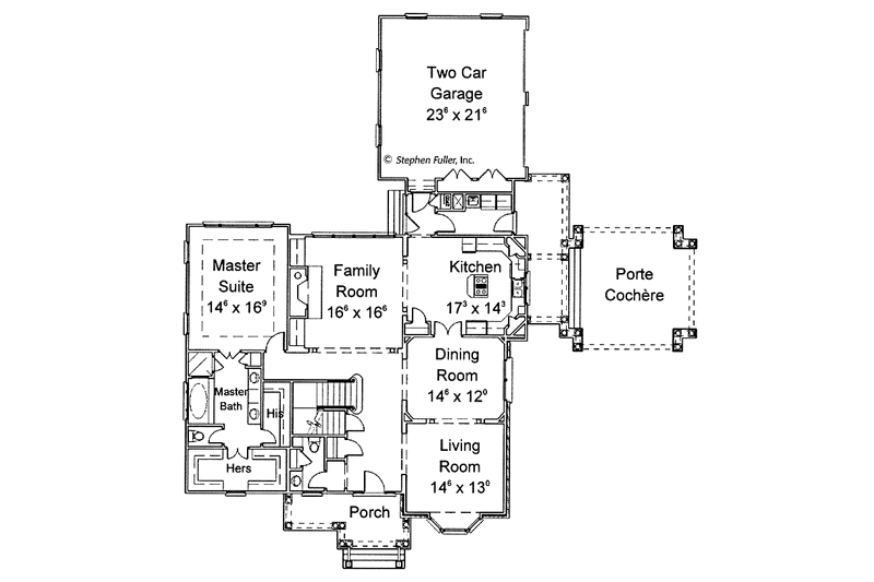 Home Plan - Floor Plan - Main Floor for Colonial House Plan #429-259 - 4 bed, 3.5 bath