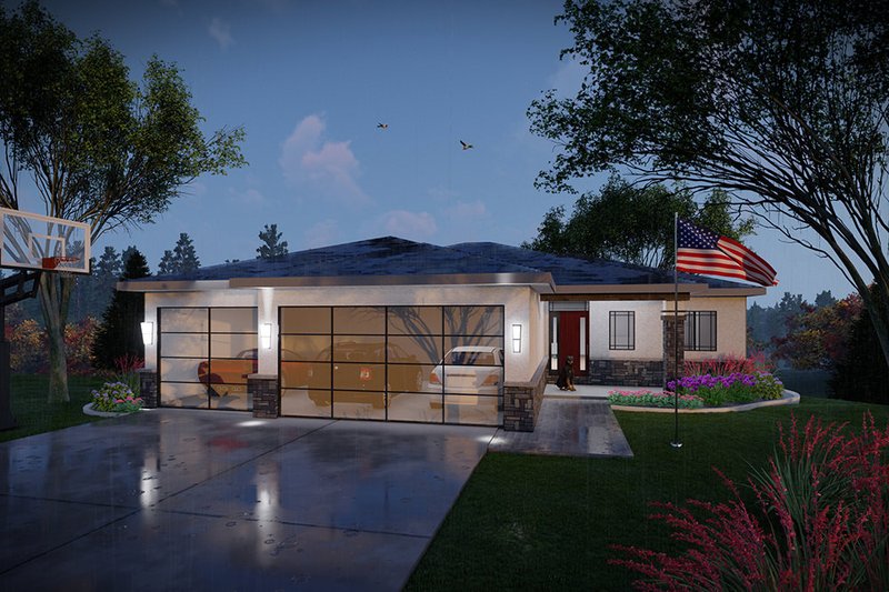 Home Plan - Prairie Exterior - Front Elevation Plan #70-1544