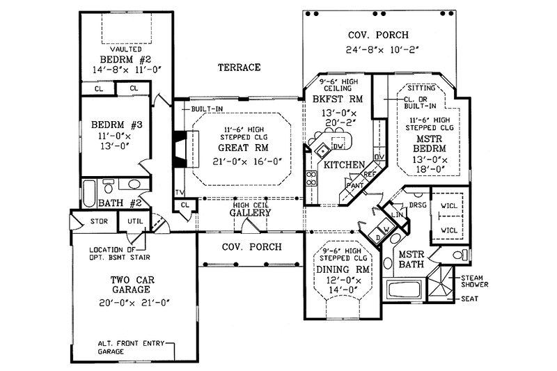 Dream House Plan - Floor Plan - Main Floor for Ranch House Plan #456-81 - 3 bed, 2.5 bath