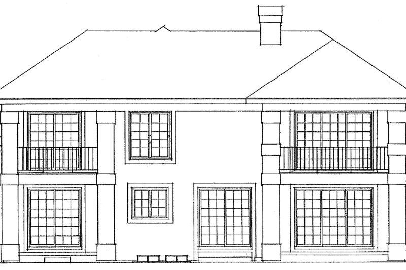 Dream House Plan - Exterior - Rear Elevation for Mediterranean House Plan #72-939 - 3 bed, 2.5 bath