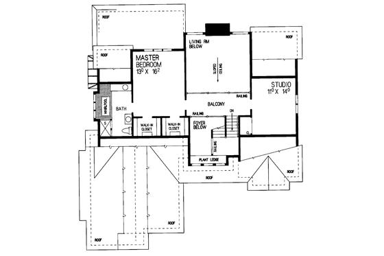 Floor Plan - Upper Floor for Victorian House Plan #72-888 - 3 bed, 2 bath