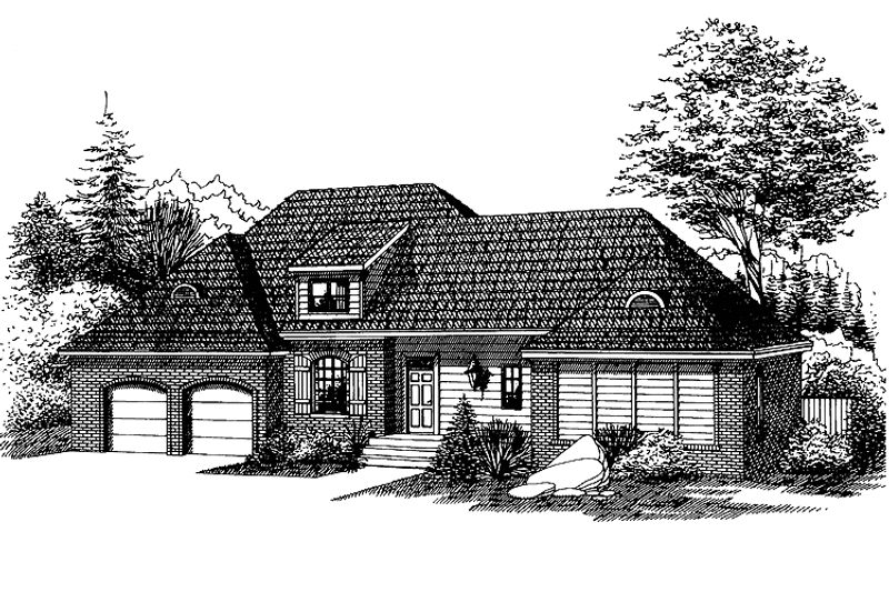 House Blueprint - European Exterior - Front Elevation Plan #15-360