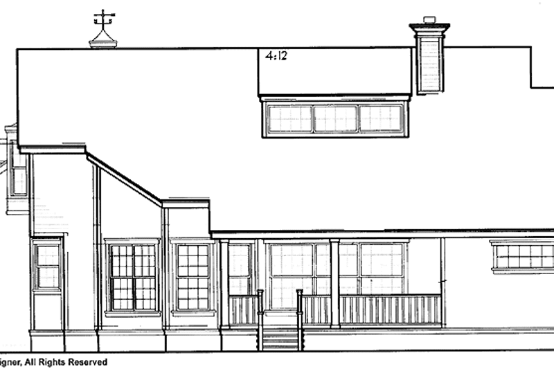 Home Plan - Exterior - Rear Elevation for Country House Plan #417-646 - 3 bed, 3.5 bath