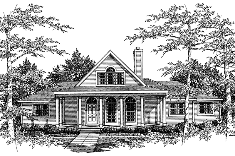 House Plan Design - Country Exterior - Front Elevation Plan #456-64