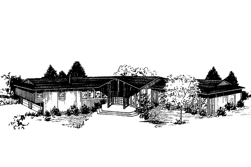 Home Plan - Exterior - Front Elevation 3 for Contemporary House Plan #60-918 - 3 bed, 2.5 bath