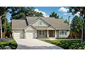 Craftsman Exterior - Front Elevation Plan #58-205