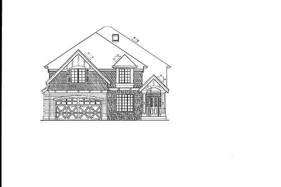 Exterior - Front Elevation 3 for Craftsman House Plan #132-328 - 3 bed, 2.5 bath