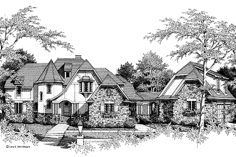 Dream House Plan - Tudor Exterior - Front Elevation Plan #952-139