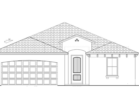 Exterior - Front Elevation 4 for Mediterranean House Plan #1058-53 - 3 bed, 2 bath