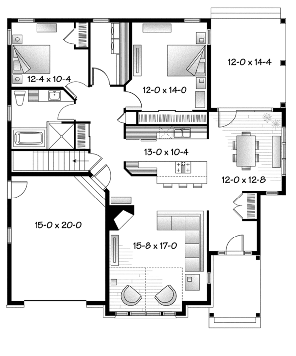 Country Floor Plan - Main Floor Plan #23-2574