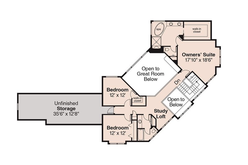 Home Plan - Floor Plan - Upper Floor for Craftsman House Plan #124-507 - 4 bed, 3.5 bath