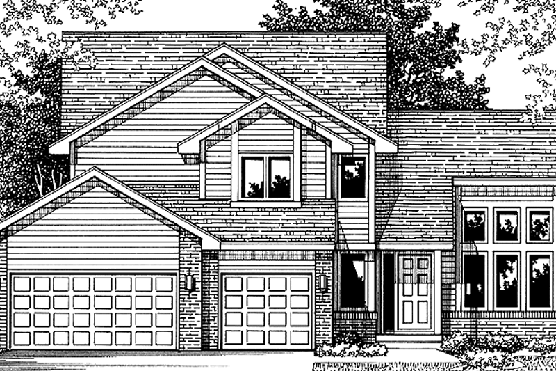 Architectural House Design - Prairie Exterior - Front Elevation Plan #981-22