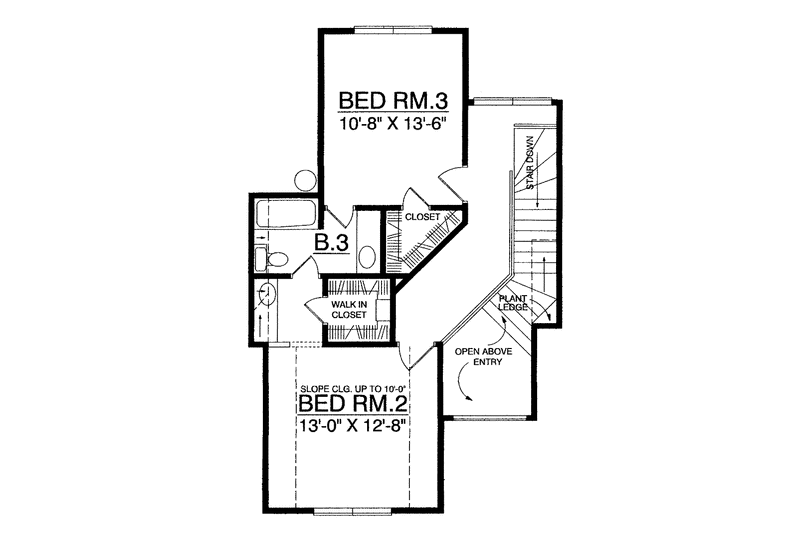 Dream House Plan - Floor Plan - Upper Floor for Country House Plan #40-475 - 3 bed, 2.5 bath