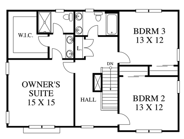Home Plan - Traditional Floor Plan - Upper Floor Plan #1053-76