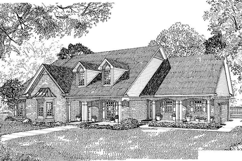 House Blueprint - Country Exterior - Front Elevation Plan #17-2628
