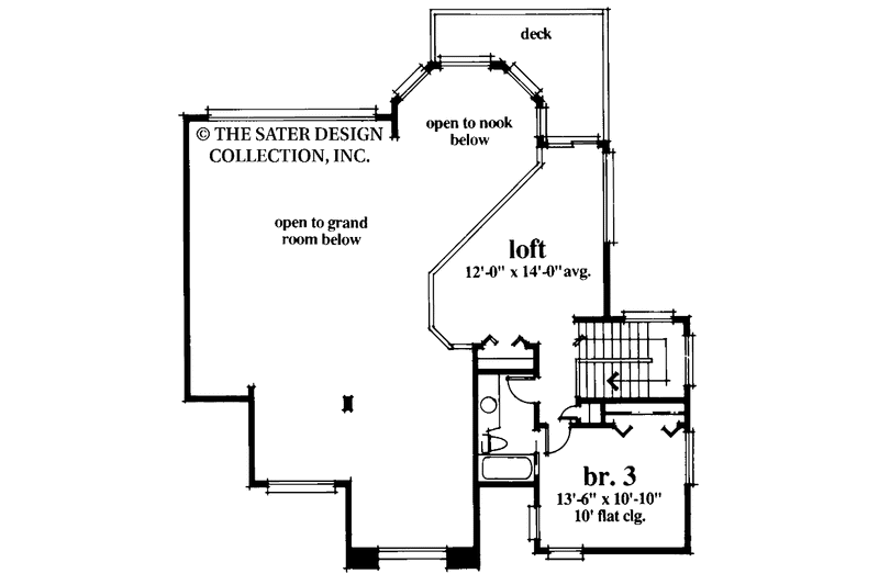 Architectural House Design - Floor Plan - Upper Floor for Mediterranean House Plan #930-27 - 3 bed, 3 bath