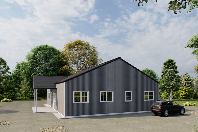 House Design - Exterior - Other Elevation 1 for Barndominium House Plan #1107-5 - 4 bed, 3 bath