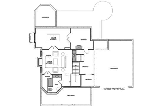 Floor Plan - Lower Floor for Traditional House Plan #928-299 - 3 bed, 3.5 bath