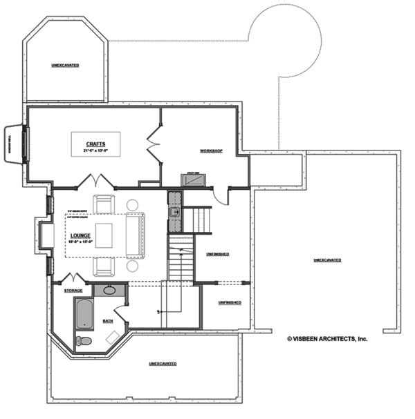 Traditional Floor Plan - Lower Floor Plan #928-299