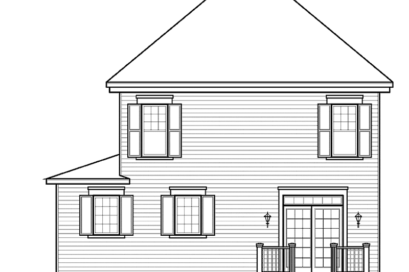 Home Plan - Exterior - Rear Elevation for Country House Plan #23-2549 - 3 bed, 1.5 bath
