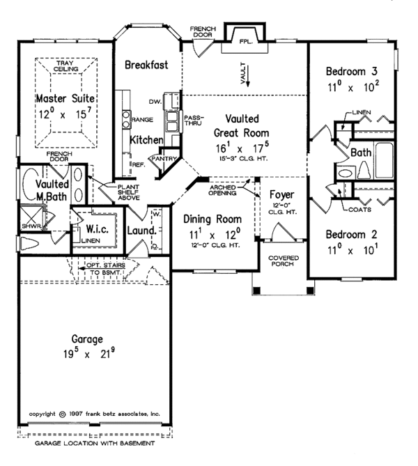 Dream House Plan - Ranch Floor Plan - Main Floor Plan #927-226