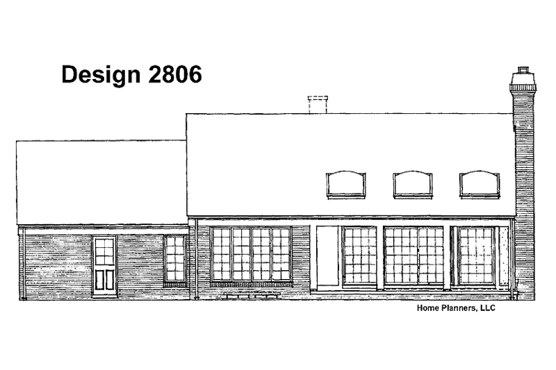 Home Plan - Exterior - Rear Elevation for Tudor House Plan #72-736 - 2 bed, 2 bath